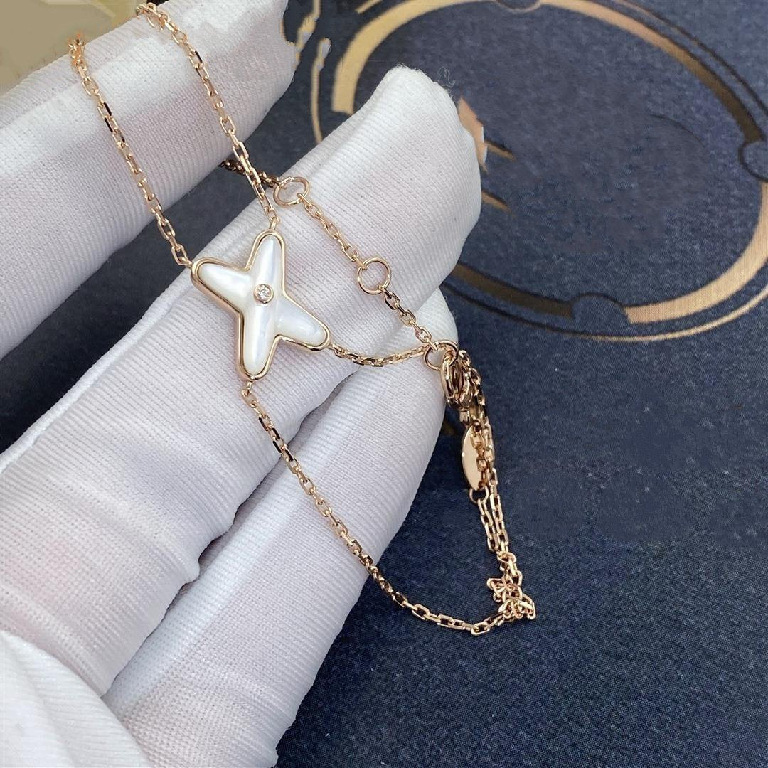 [⭐Mirelle]JEUX BRACELET WHITE MOP PINK GOLD 1 DIAMOND