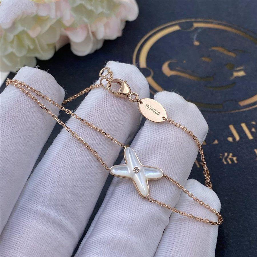 [⭐Mirelle]JEUX BRACELET WHITE MOP PINK GOLD 1 DIAMOND