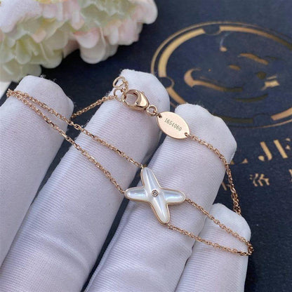 [⭐Mirelle]JEUX BRACELET WHITE MOP PINK GOLD 1 DIAMOND