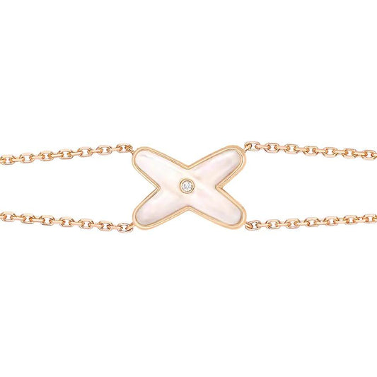 [⭐Mirelle]JEUX BRACELET WHITE MOP PINK GOLD 1 DIAMOND