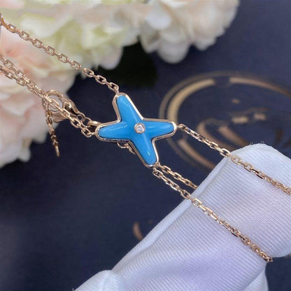 [⭐Mirelle]JEUX BRACELET TURQUOISE PINK GOLD 1 DIAMOND