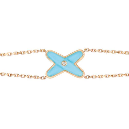 [⭐Mirelle]JEUX BRACELET TURQUOISE PINK GOLD 1 DIAMOND