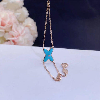 [⭐Mirelle]JEUX BRACELET TURQUOISE PINK GOLD 1 DIAMOND