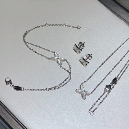 [⭐Mirelle]JEUX BRACELET WHITE MOP SILVER 1 DIAMOND