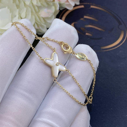 [⭐Mirelle]JEUX BRACELET WHITE MOP GOLD 1 DIAMOND