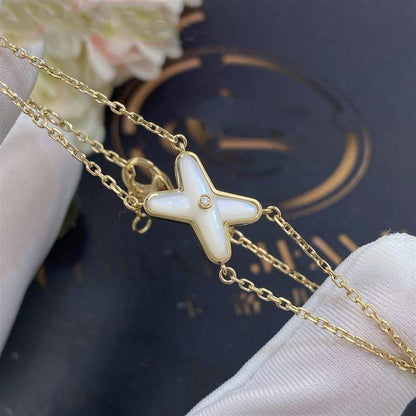 [⭐Mirelle]JEUX BRACELET WHITE MOP GOLD 1 DIAMOND