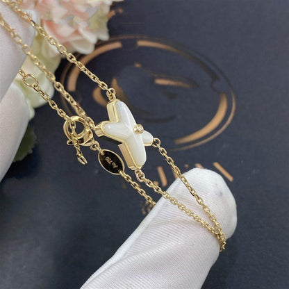 [⭐Mirelle]JEUX BRACELET WHITE MOP GOLD 1 DIAMOND