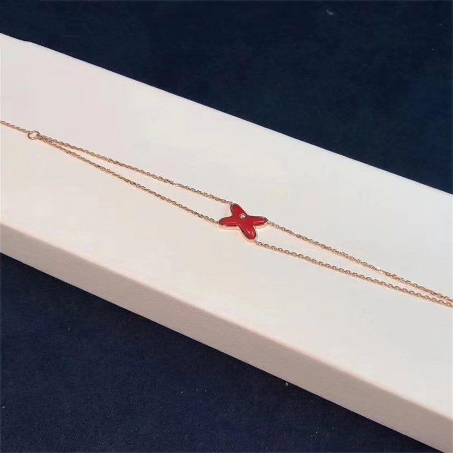 [⭐Mirelle]JEUX BRACELET CARNELIAN PINK GOLD 1 DIAMOND