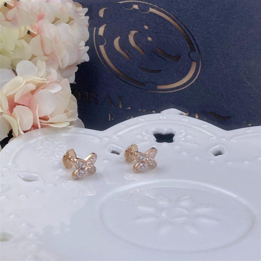 [⭐Mirelle]JEUX DE PINK GOLD DIAMOND EARRINGS