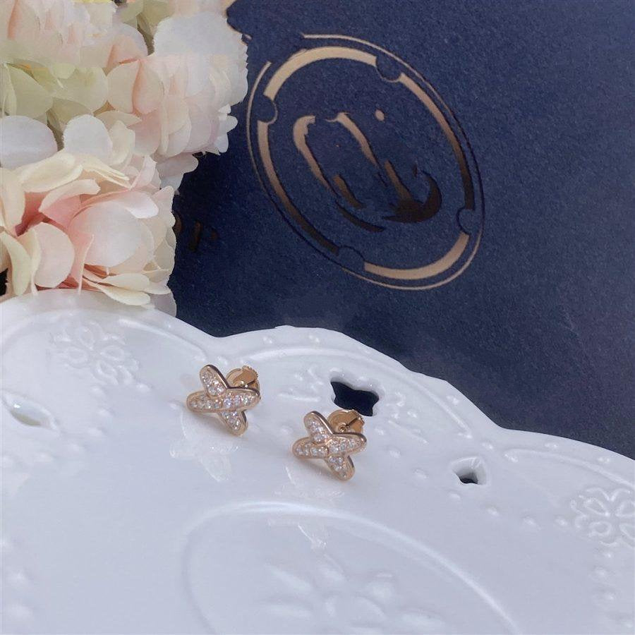 [⭐Mirelle]JEUX DE PINK GOLD DIAMOND EARRINGS