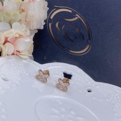 [⭐Mirelle]JEUX DE PINK GOLD DIAMOND EARRINGS