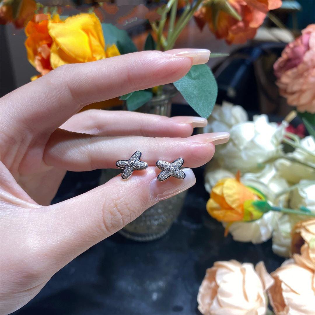 [⭐Mirelle]JEUX DE SILVER DIAMOND EARRINGS