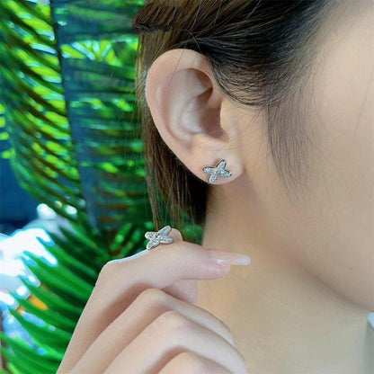 [⭐Mirelle]JEUX DE SILVER DIAMOND EARRINGS