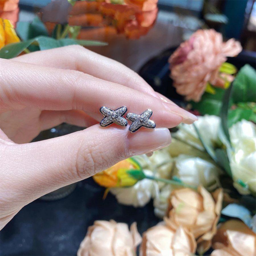[⭐Mirelle]JEUX DE SILVER DIAMOND EARRINGS