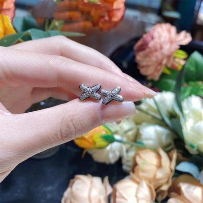 [⭐Mirelle]JEUX DE SILVER DIAMOND EARRINGS