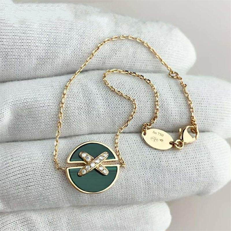 [⭐Mirelle]JEUX DE BRACELET MALACHITE PINK GOLD DIAMONDS