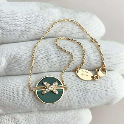 [⭐Mirelle]JEUX DE BRACELET MALACHITE PINK GOLD DIAMONDS