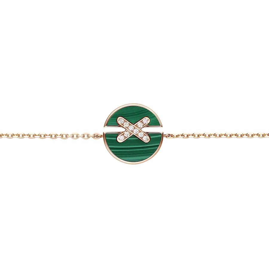 [⭐Mirelle]JEUX DE BRACELET MALACHITE PINK GOLD DIAMONDS