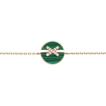 [⭐Mirelle]JEUX DE BRACELET MALACHITE PINK GOLD DIAMONDS