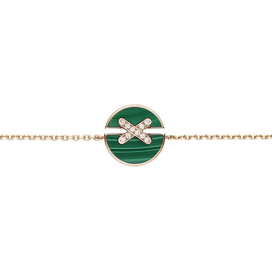 [⭐Mirelle]JEUX DE BRACELET MALACHITE PINK GOLD DIAMONDS