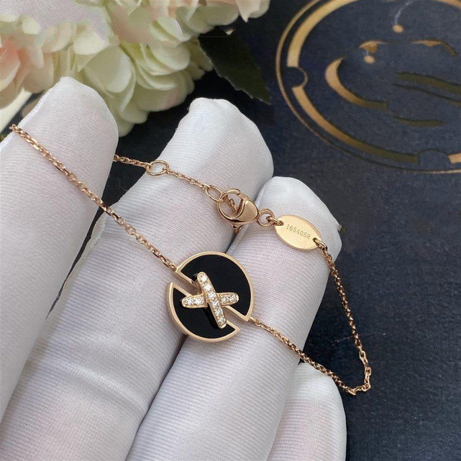 [⭐Mirelle]JEUX DE BRACELET ONYX PINK GOLD DIAMOND