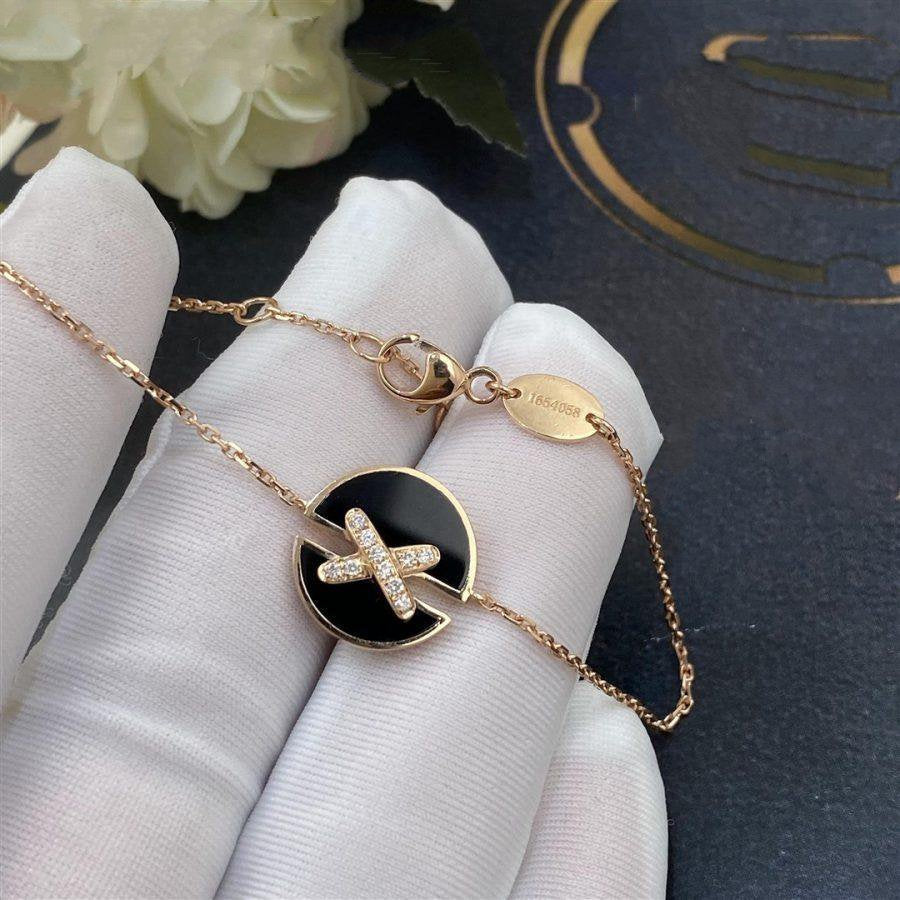 [⭐Mirelle]JEUX DE BRACELET ONYX PINK GOLD DIAMOND