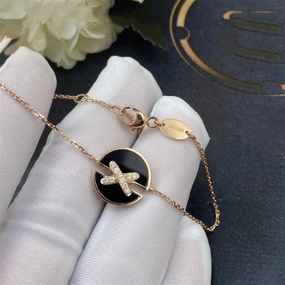 [⭐Mirelle]JEUX DE BRACELET ONYX PINK GOLD DIAMOND