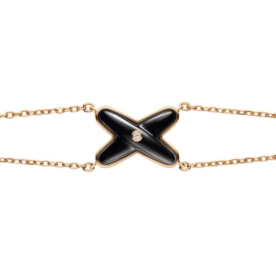[⭐Mirelle]JEUX BRACELET ONYX PINK GOLD 1 DIAMOND
