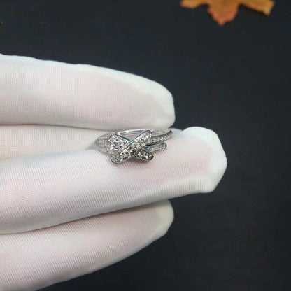 [⭐Mirelle]JEUX DE SILVER DIAMOND RING
