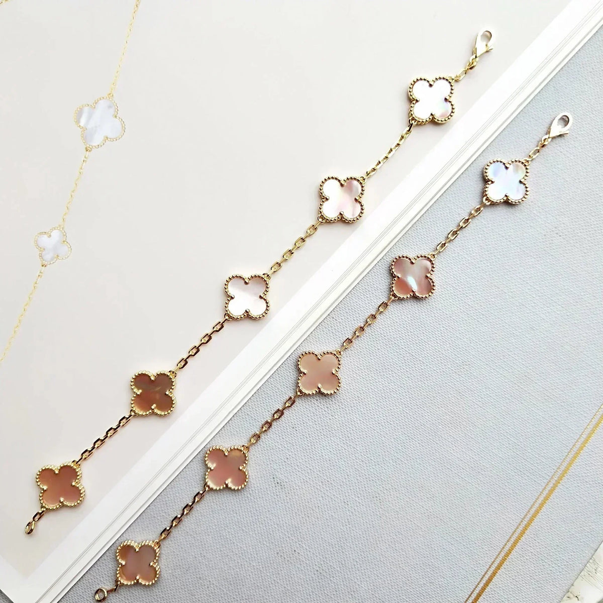 [⭐Mirelle] CLOVER 5 MOTIFS  PINK MOP BRACELET COLLECTION