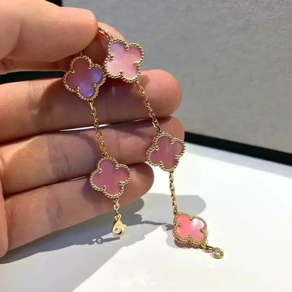 [⭐Mirelle] CLOVER 5 MOTIFS  PINK MOP BRACELET COLLECTION