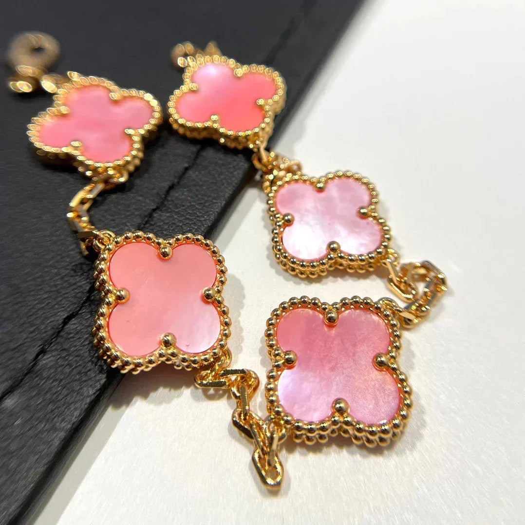 [⭐Mirelle] CLOVER 5 MOTIFS  PINK MOP BRACELET COLLECTION