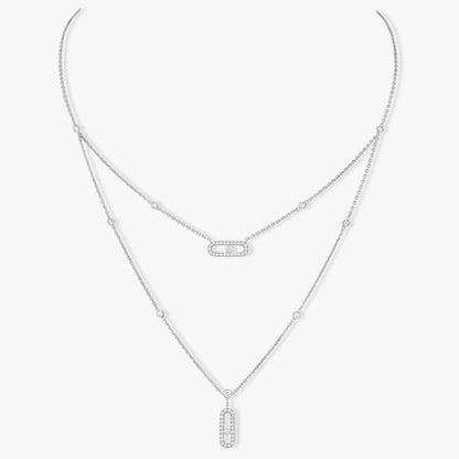 [⭐Mirelle]MOVE 2 ROW DIAMOND NECKLACE