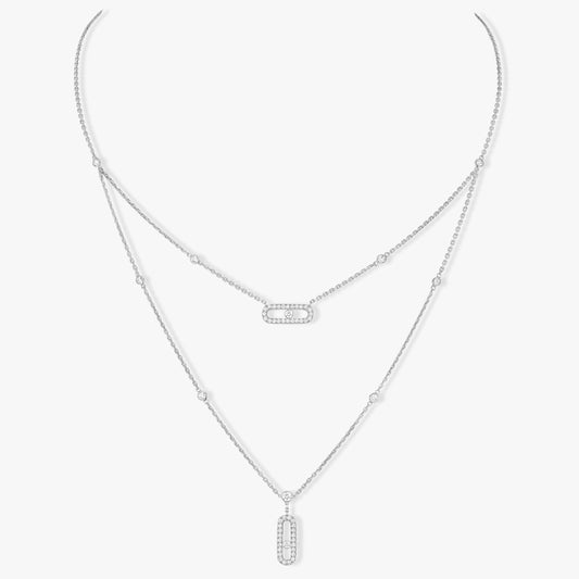 [⭐Mirelle]MOVE 2 ROW DIAMOND NECKLACE