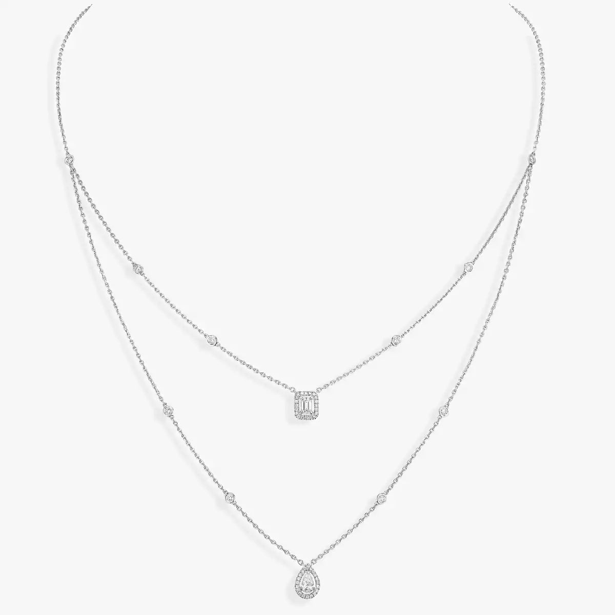 [⭐Mirelle]Diamond Necklace My Twin 2 Rows