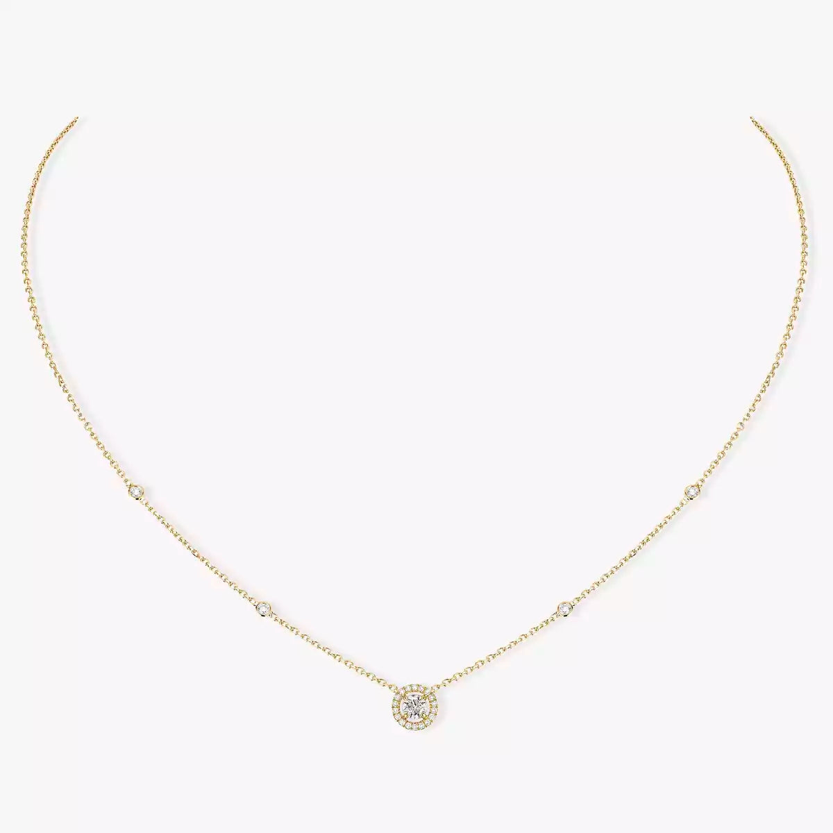 [⭐Mirelle]Diamond Necklace 0,20ct Brilliant Shape Joy