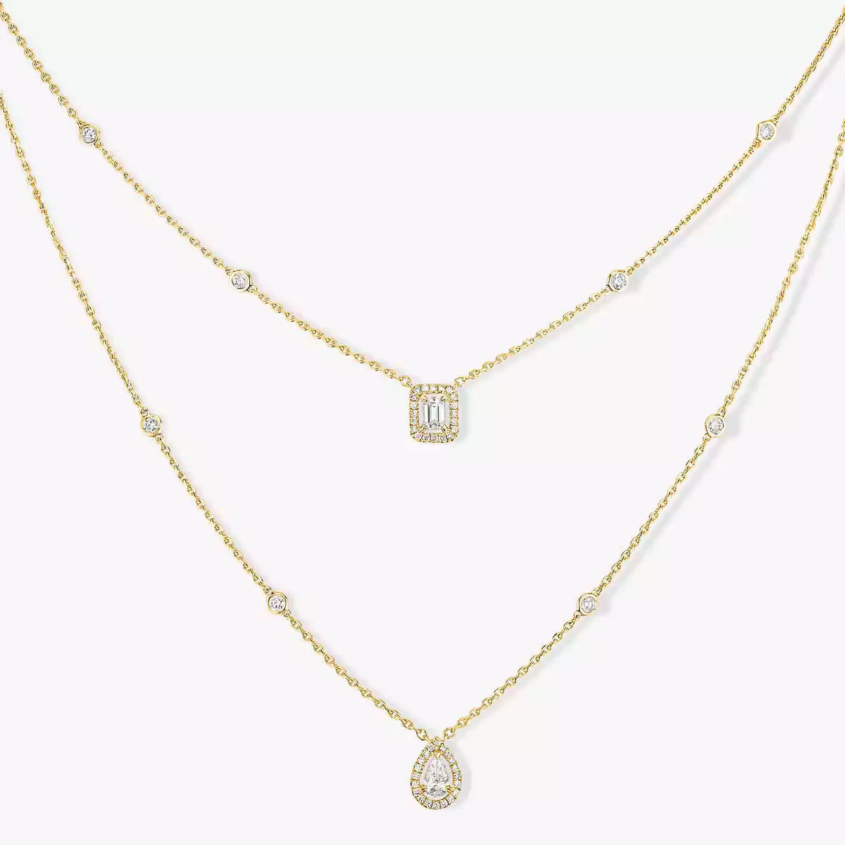 [⭐Mirelle]Diamond Necklace My Twin 2 Rows