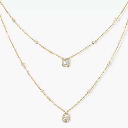 [⭐Mirelle]Diamond Necklace My Twin 2 Rows