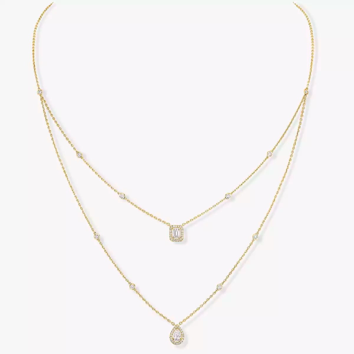 [⭐Mirelle]Diamond Necklace My Twin 2 Rows