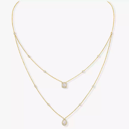 [⭐Mirelle]Diamond Necklace My Twin 2 Rows