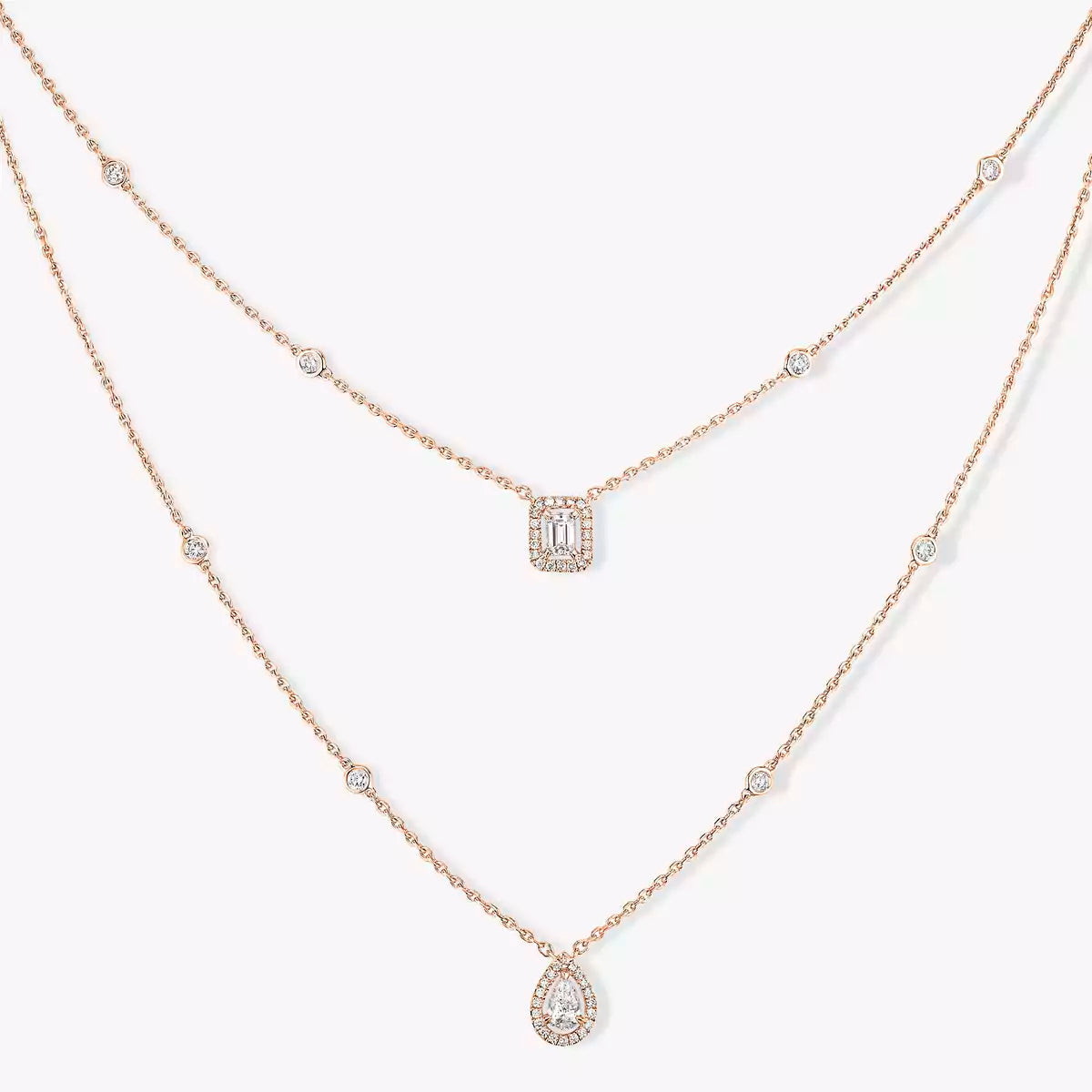 [⭐Mirelle]Diamond Necklace My Twin 2 Rows