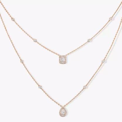 [⭐Mirelle]Diamond Necklace My Twin 2 Rows