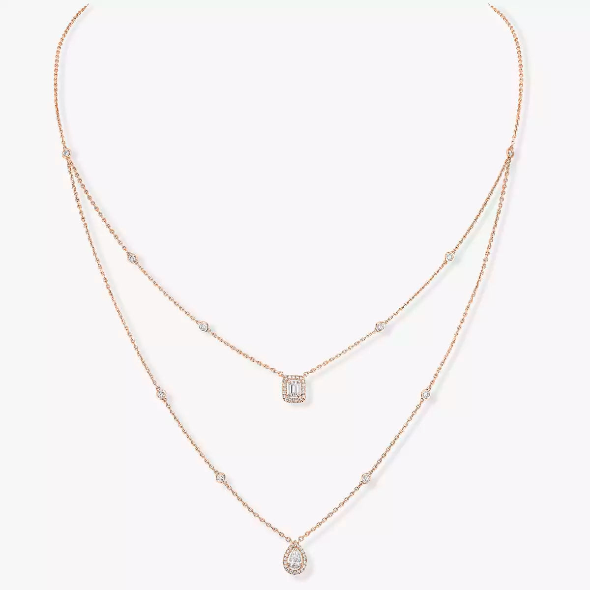 [⭐Mirelle]Diamond Necklace My Twin 2 Rows