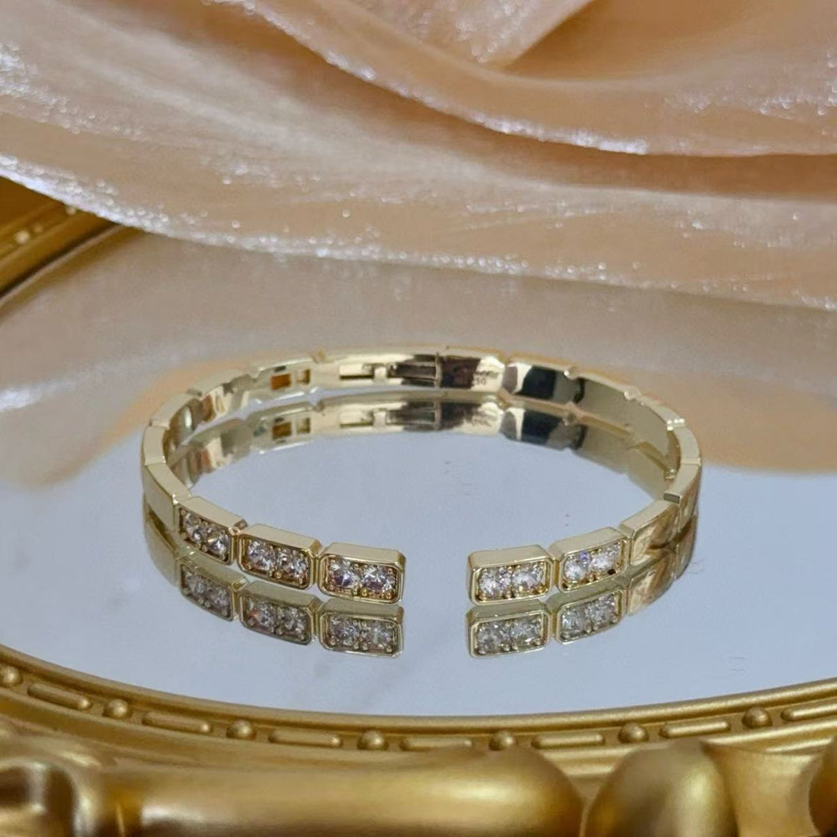 [⭐Mirelle jewelrys]LOVE DIAMOND OPEN  BRACELET