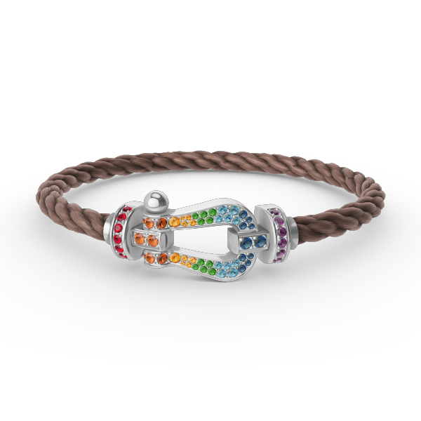 [⭐Mirelle]FORC LARGE HORSESHOE  COLORED DIAMOND BRACELET SILVER