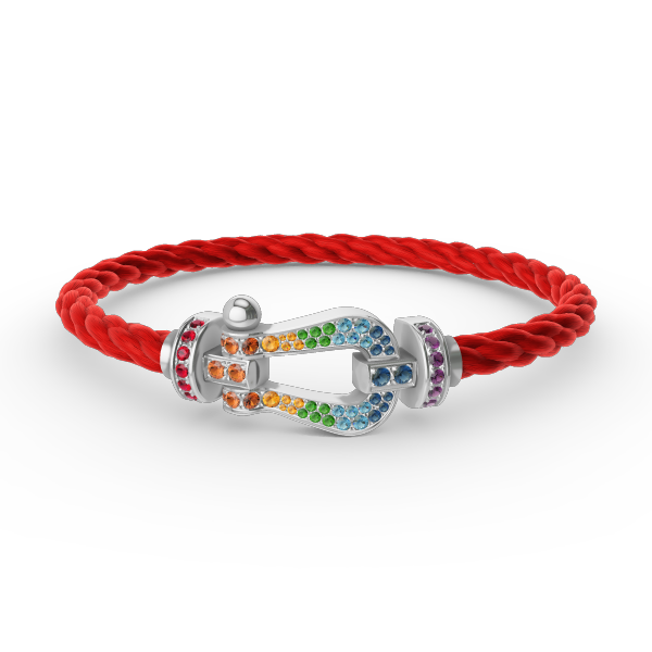 [⭐Mirelle]FORC LARGE HORSESHOE  COLORED DIAMOND BRACELET SILVER