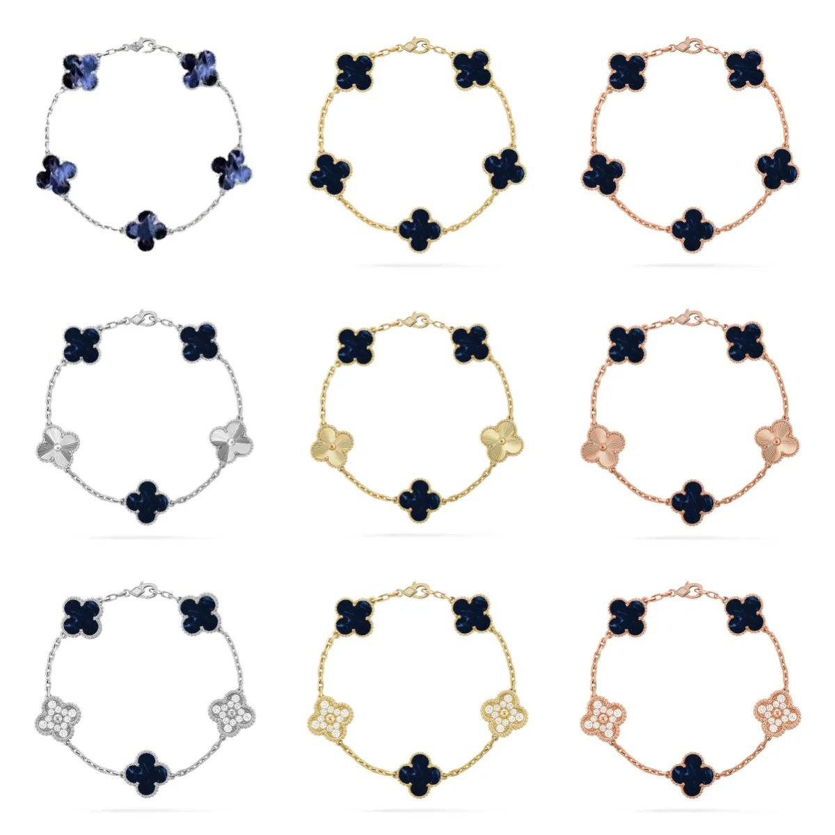 [⭐Mirelle]CLOVER 5 MOTIF PIETERSITE BRACELET COLLECTION
