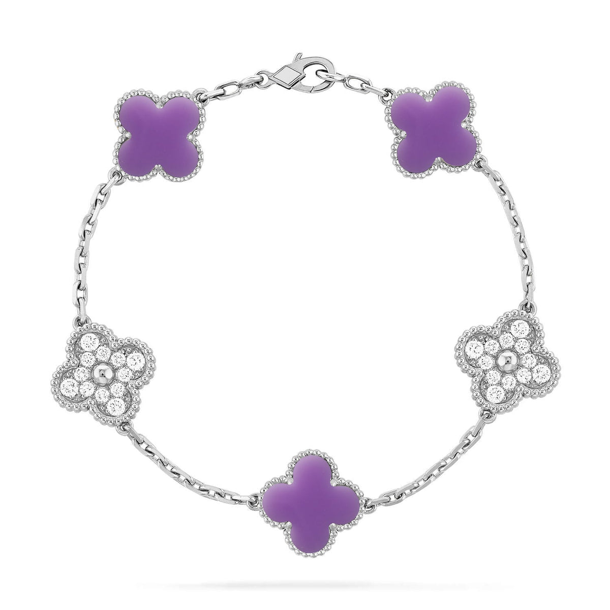 [⭐Mirelle]CLOVER 5 MOTIF LIGHT PURPLE BRACELET COLLECTION