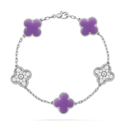 [⭐Mirelle]CLOVER 5 MOTIF LIGHT PURPLE BRACELET COLLECTION