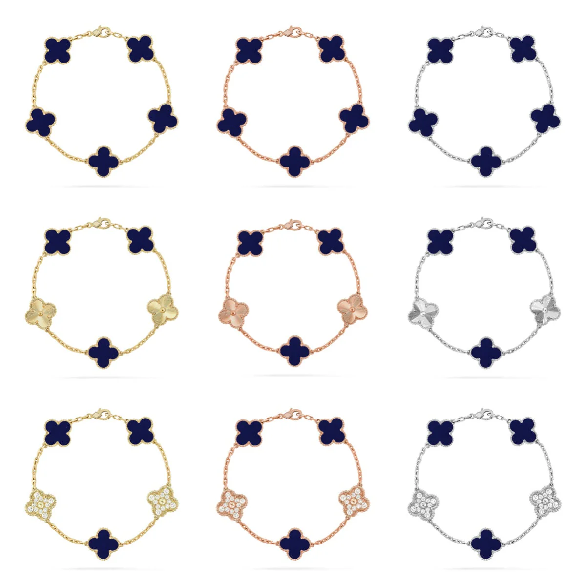 [⭐Mirelle]CLOVER 5 MOTIF LAPIS LAZULI BRACELET COLLECTION